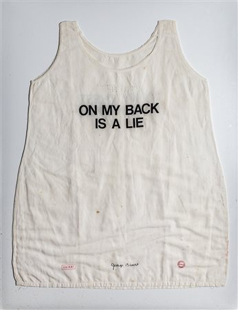 GEORGE BRECHT (1926-2008) The Paradox T-Shirt (On My Back Is A Lie) Maglietta...