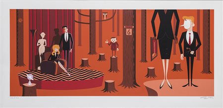 SHAG (JOSH AGLE) (1962) An old woman and her grandson, 2014 Serigrafia cm...