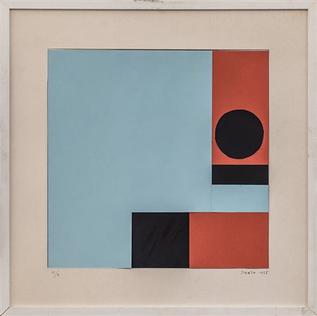 IDEO PANTALEONI (1904-1993) Senza Titolo, 1955/1956 Collage di cartoncini...