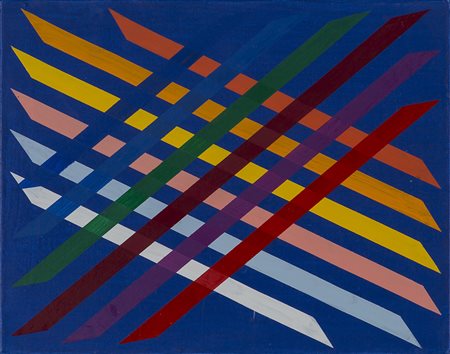 PIERO DORAZIO (1927-2005) Angolo bleu, 2002 Olio su tela cm 24x30 Firma,...