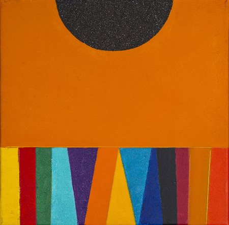 WALTER FUSI (1924-2013) Colori cantori Acrilici e applicazioni in sabbia su...