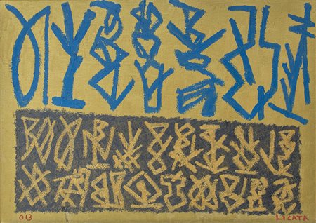 RICCARDO LICATA (1929-2014) Senza Titolo, 2013 Tecnica mista su tela cm 50x70...