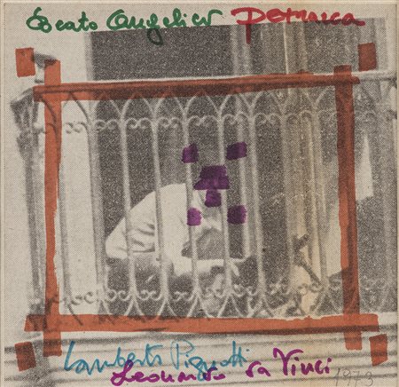 LAMBERTO PIGNOTTI (1926) Leonardo da Vinci, 1973 Tecnica mista su carta cm...