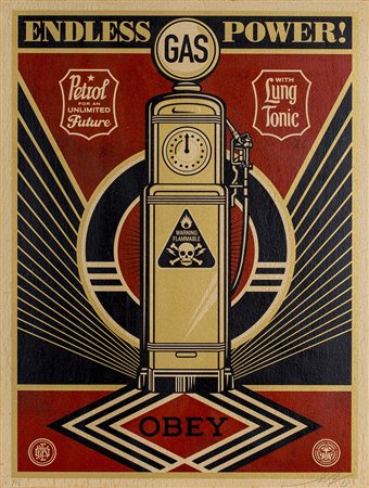 SHEPARD FAIREY (1970) Endless Power, 2013 Multiplo dipinto a mano su pannello...