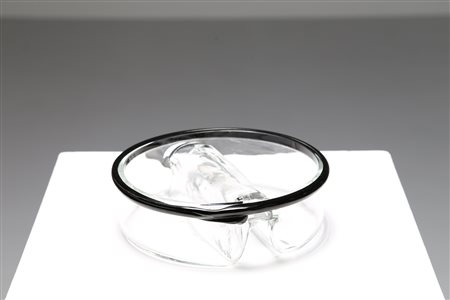 FRATELLI TOSO Svuota tasche in cristallo trasparente, Murano anni 80. . Cm...