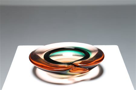 POLI FLAVIO (1900 - 1984) Posacenere in vetro sommerso, Murano anni 70. Vetro...