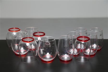 FRATELLI TOSO Sei bicchieri da acqua e sei bicchieri da vino in vetro, F.lli...