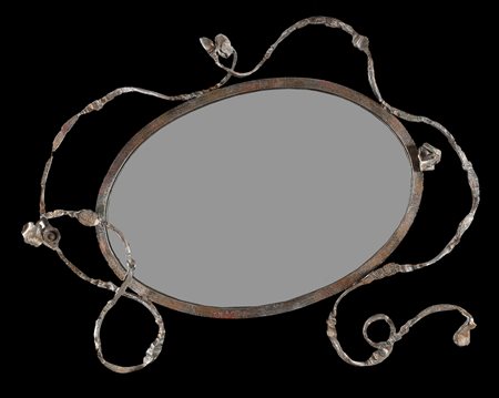 MARSURA SALVINO (n. 1938) Specchio in ferro battuto, anni '70. . -. Cm 65,00...