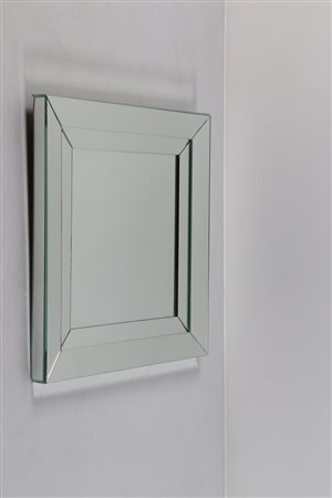 CRISTAL ART TORINO Specchio in vetro, anni 60. Legno e vetro. Cm 67,00 x...