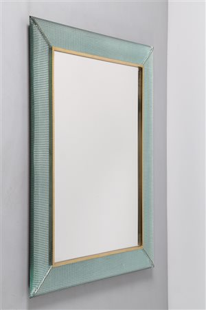 MANIFATTURA ITALIANA Specchio in vetro massello diamantato, dettagli in...