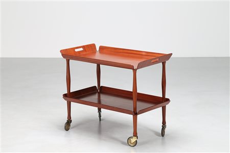 MANIFATTURA ITALIANA Carrello bar in legno e ottone, anni 50. -. Cm 81,00 x...