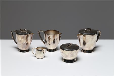 PONTI GIO' (1891 - 1979) Set da tè e caffè in alpacca per Fratelli Calderoni,...