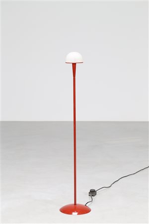 CERRI PIERLUIGI Lampada da terra in metallo verniciato rosso e diffusore in...