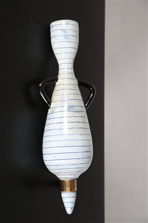 SAN POLO VENEZIA Applique in ceramica e ottone, anni 50. -. Cm 12,00 x 34,50...