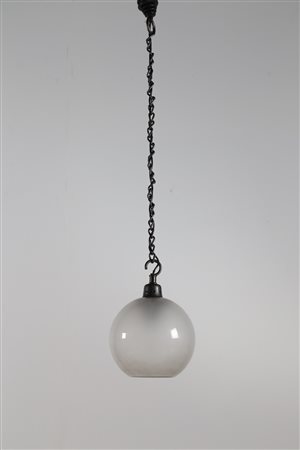 CACCIA DOMINIONI LUIGI (n. 1913) Lampada a sospensione in alluminio e vetro,...