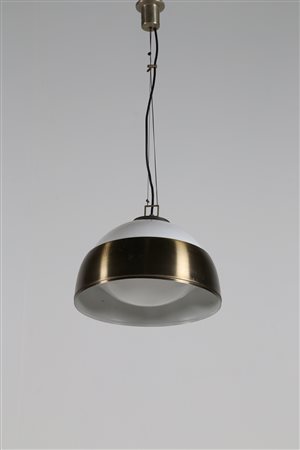 PIANON ALESSANDRO Coppia di lampade a sospensione in vetro lattimo con...