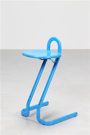 RINALDI GASTONE Sgabello in metallo laccato e legno laccato, anni 70. -. Cm...