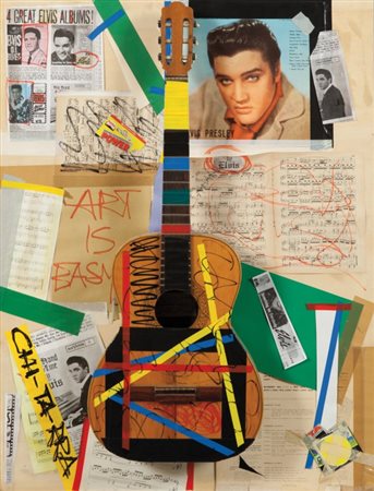GIUSEPPE CHIARI (1926-2007) Elvisstrumento e collage cm 108x81x10autentica...