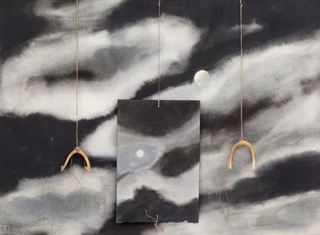 HENDRICKS GEOFFREY (1931-) Cielo Notturnotecnica mista cm 56x75,5firmato e...