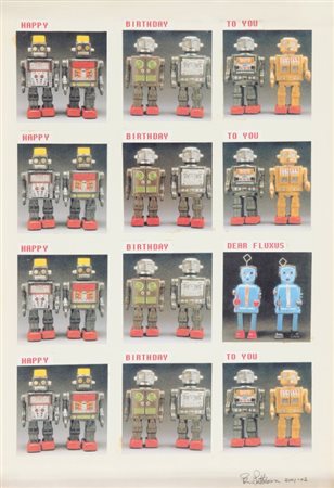 BEN PATTERSON (1934-2016) Happy birthday to you 2002collage su cartoncino cm...