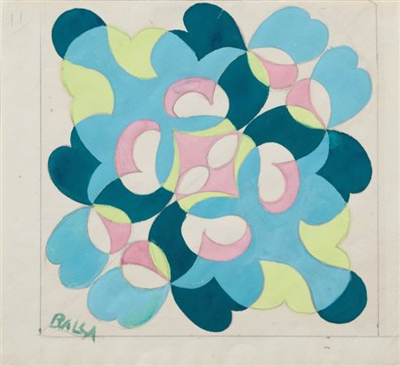 GIACOMO BALLA (1871-1958) Motivo per mattonella Progetto per piastrella con...