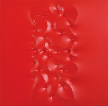 GIUSEPPE AMADIO (1944-) Maqvoacrilico su tela estroflessa cm 80x80firmato e...