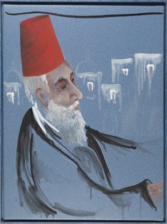 ALDO MONDINO (1938-2005) Filosofo 2002olio su linoleum cm 120x90firmato,...