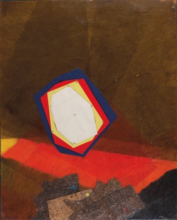 ROBERTO CRIPPA (1921-1972) Senza titolo 1964collage e sughero su tavola cm...