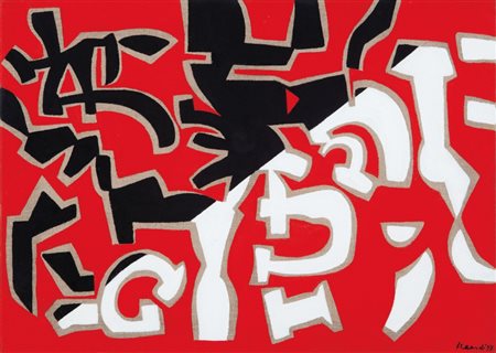 ACCARDI CARLA (1924-2014) Bianco Rosso Nero 1997vinilico su tela cm...