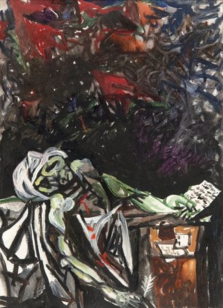 RENATO GUTTUSO (1912-1987) Dal Marat di David 1962olio su tela cm...