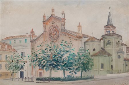 UMBERTO LILLONI (1898-1980) San Marco 1952olio su tela cm 40x60firmato e...