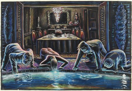 ROBERT YARBER (1948-) Senza titolo 1986pastello su carta cm 76,5x112,5firmato...