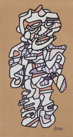JEAN DUBUFFET (1901-1985) Personnage 1971pennarello su carta cm 32x17firmato...