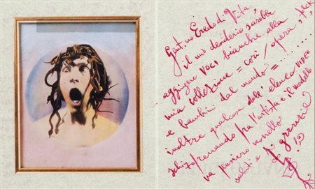 LUIGI ONTANI (1943-) Senza titolo inchiostro colorato su invito della mostra...