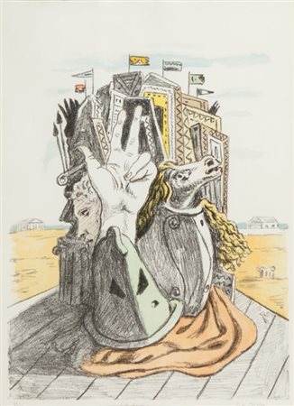 GIORGIO DE CHIRICO (1888-1978) Il trofeolitografia cm 70x50esemplare...
