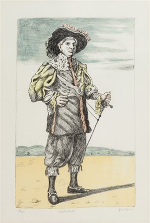 GIORGIO DE CHIRICO (1888-1978) Autoritrattolitografia cm 70x50esemplare...