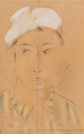 FILIPPO DE PISIS (1896-1956) Marcel 1938acquerello e matita su carta cm...