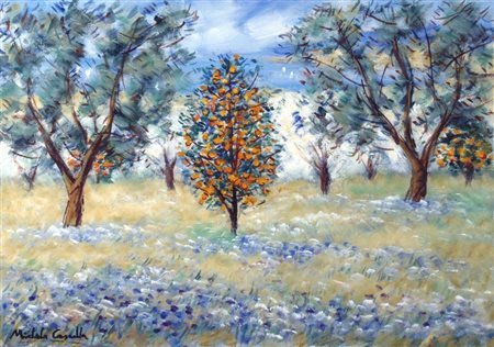 CASCELLA MICHELE (Ortona 1892 - Milano 1989) "Paesaggio" olio su tela Firma...