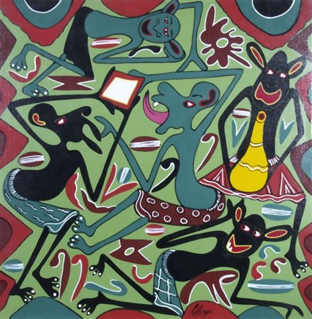 LILANGA GEORGE (Tanzania 1940 - Tanzania 2005) "Mbona sioni kitu katika hiki...