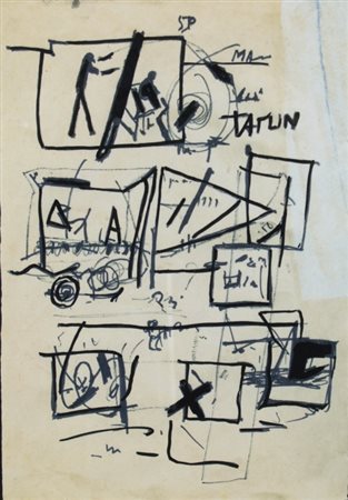 VEDOVA EMILIO (Venezia 1919 - Venezia 2006) "Composizione con figure" 1971...