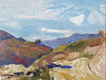 MORO GINO (Milano 1901 - Milano 1977) "Paesaggio" 1970 olio su tela Firma ed...