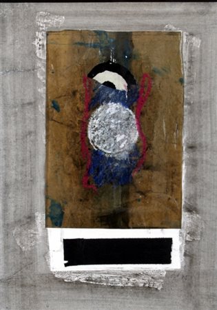 DANGELO SERGIO (Milano 1931) "L'acciaio ascolta 63" tecnica mista e collage...