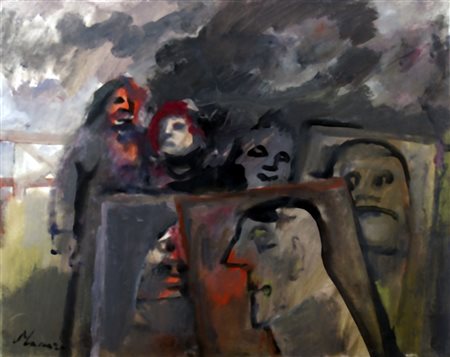 MACCARI MINO (Siena 1898 - Roma 1989) "Senza titolo" anni '80 olio su tela...