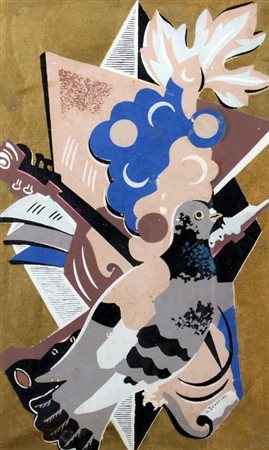 SEVERINI GINO (Cortona 1883 - Parigi 1966) "Nature morte au pigeon" 1930...