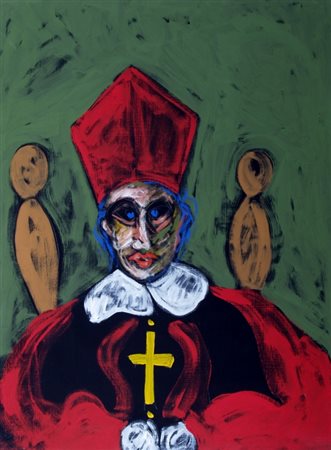 FESTA TANO (Roma 1938 - Roma 1988) "Cardinale" 1986 olio su tela Firma ed...