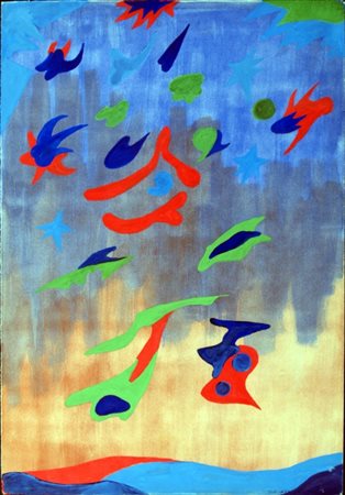 TURCATO GIULIO (Mantova 1912 - Roma 1995) "Saturn" tempera su cartoncino Al...