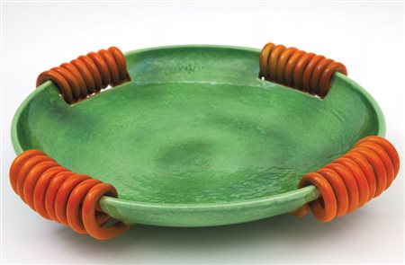 ROMETTI Un centro da tavola, anni "30. Ceramica smaltata. Marcato "Rometti...