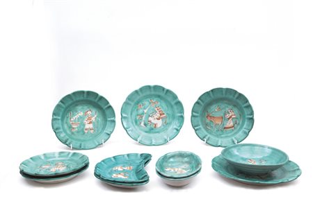 CERAMICHE ARTISTICHE SALERNITANE, Vietri, anni "30. Un insieme di 11...