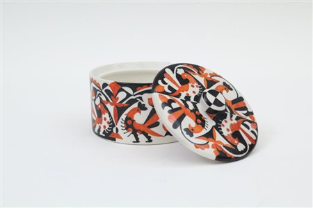 LENCI Una scatola, 1933. Ceramica decorata. Marcata "Lenci Made in Italy...