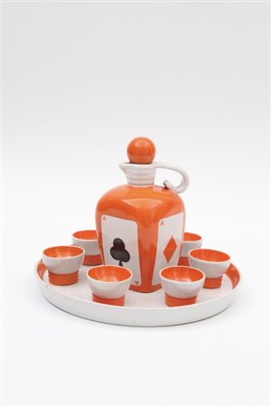 PUCCI, UmbertideUn servizio da liquore, anni "40. Ceramica smaltata. Tutti i...